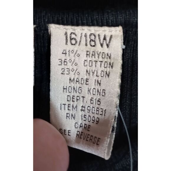 Apostrophe Sweater Ladies 16W Sleeveless Ribbed Black Gothic Steampunk‎ - Picture 6 of 7